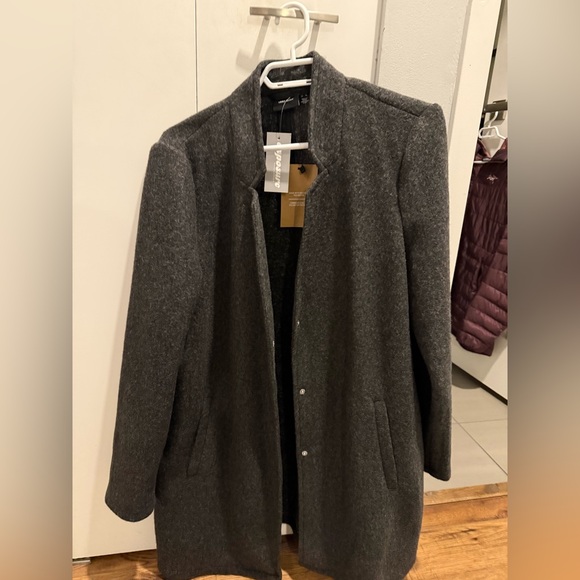 Vero Moda VMBRUSHEDKATRINE v- neck jacket Dark Grey XL - Picture 2 of 6